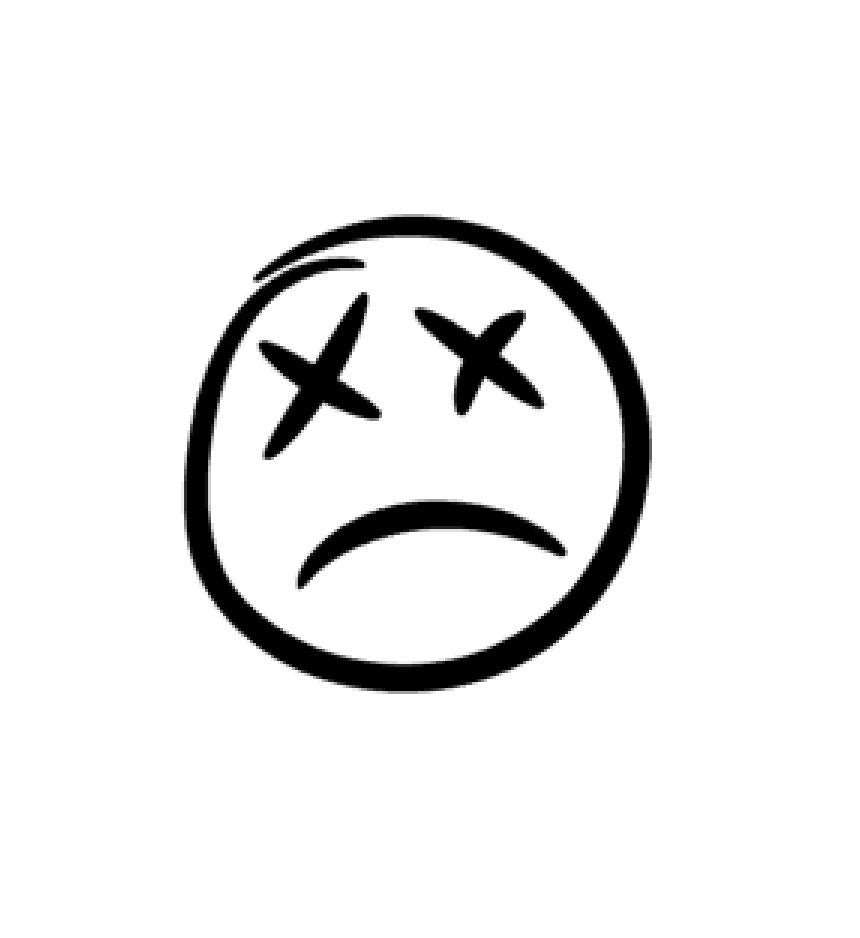 Sad face sticker
