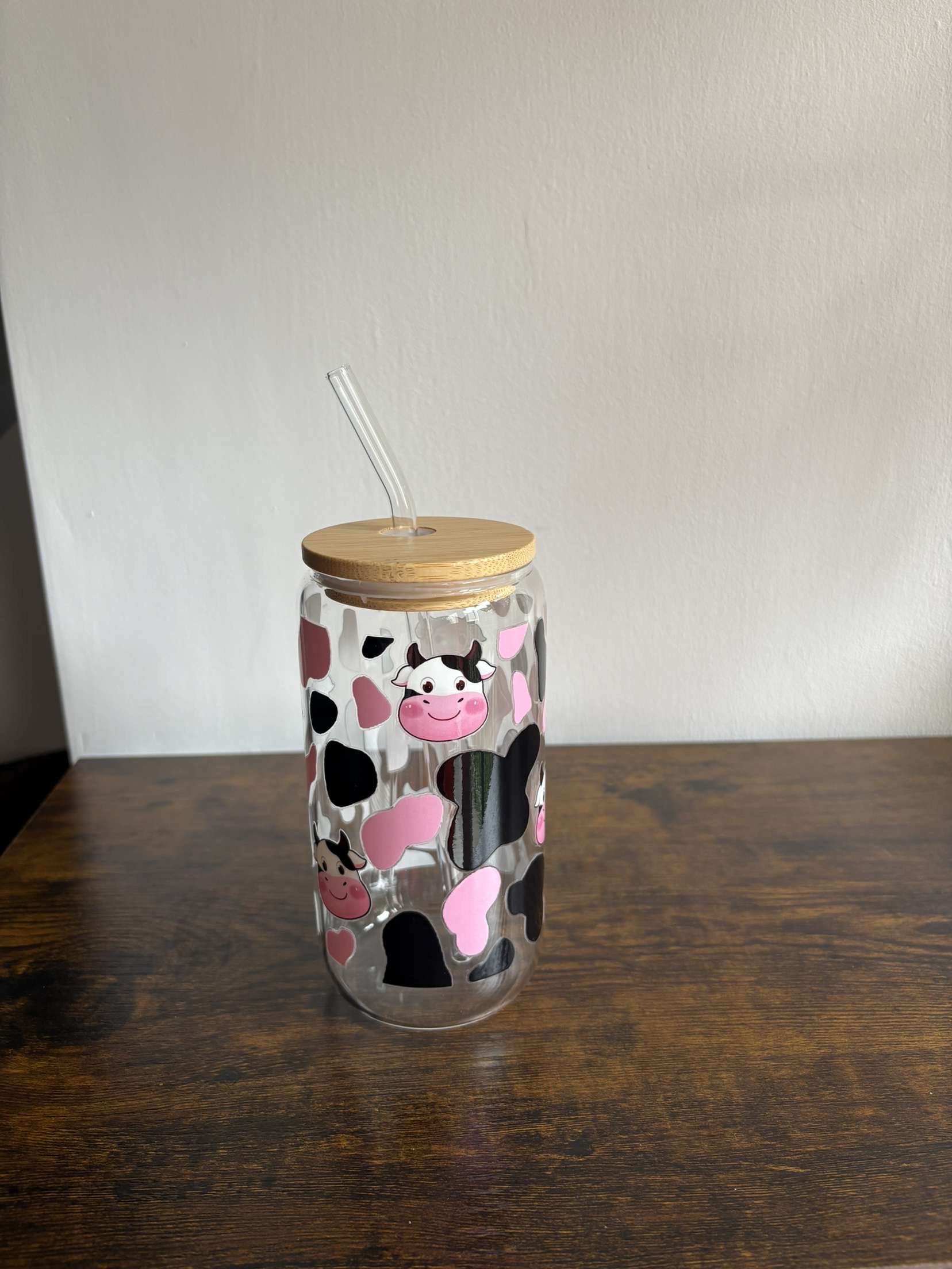 Cow glass with custom wrap