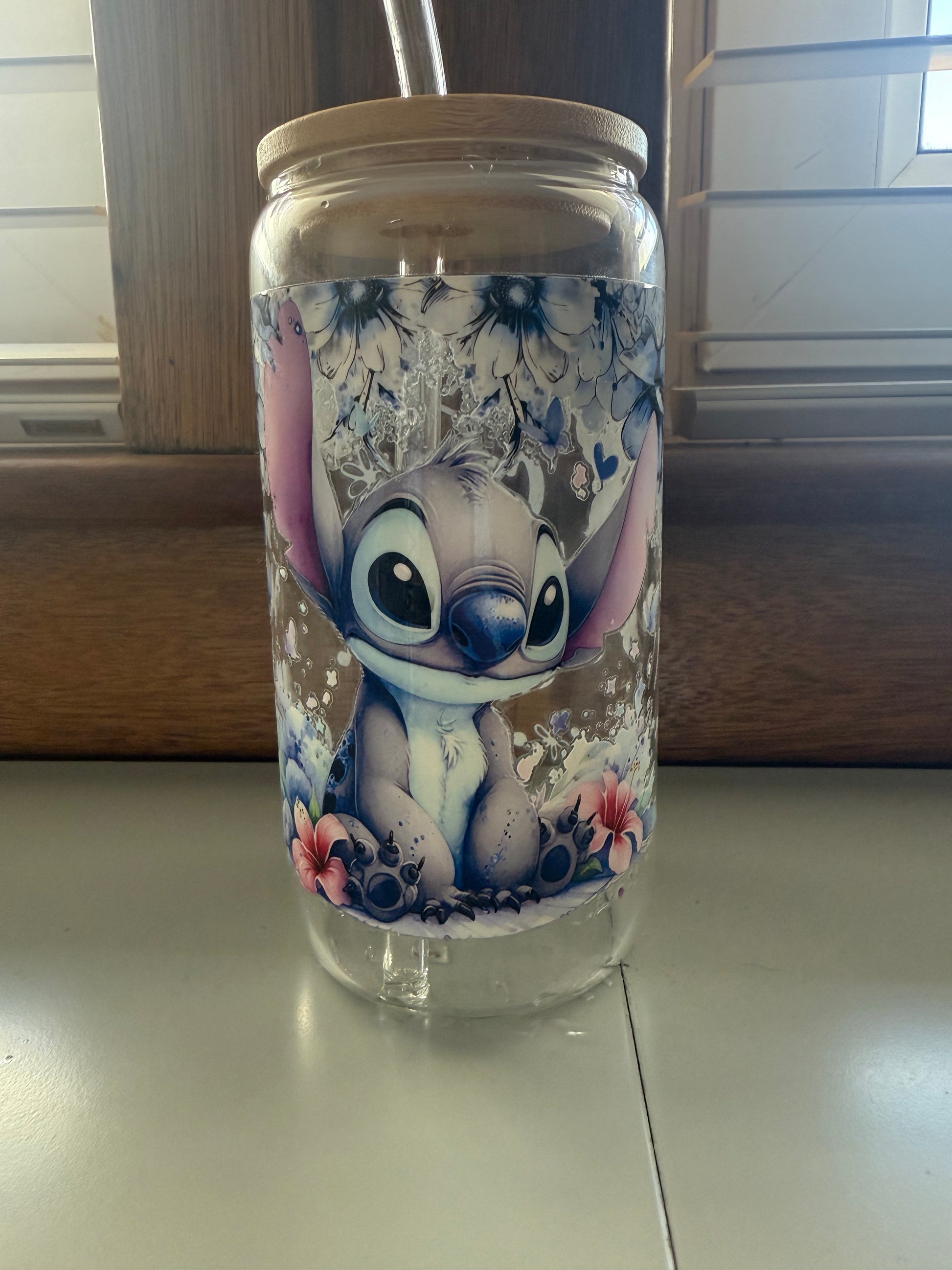 Stitch glass with custom wrap