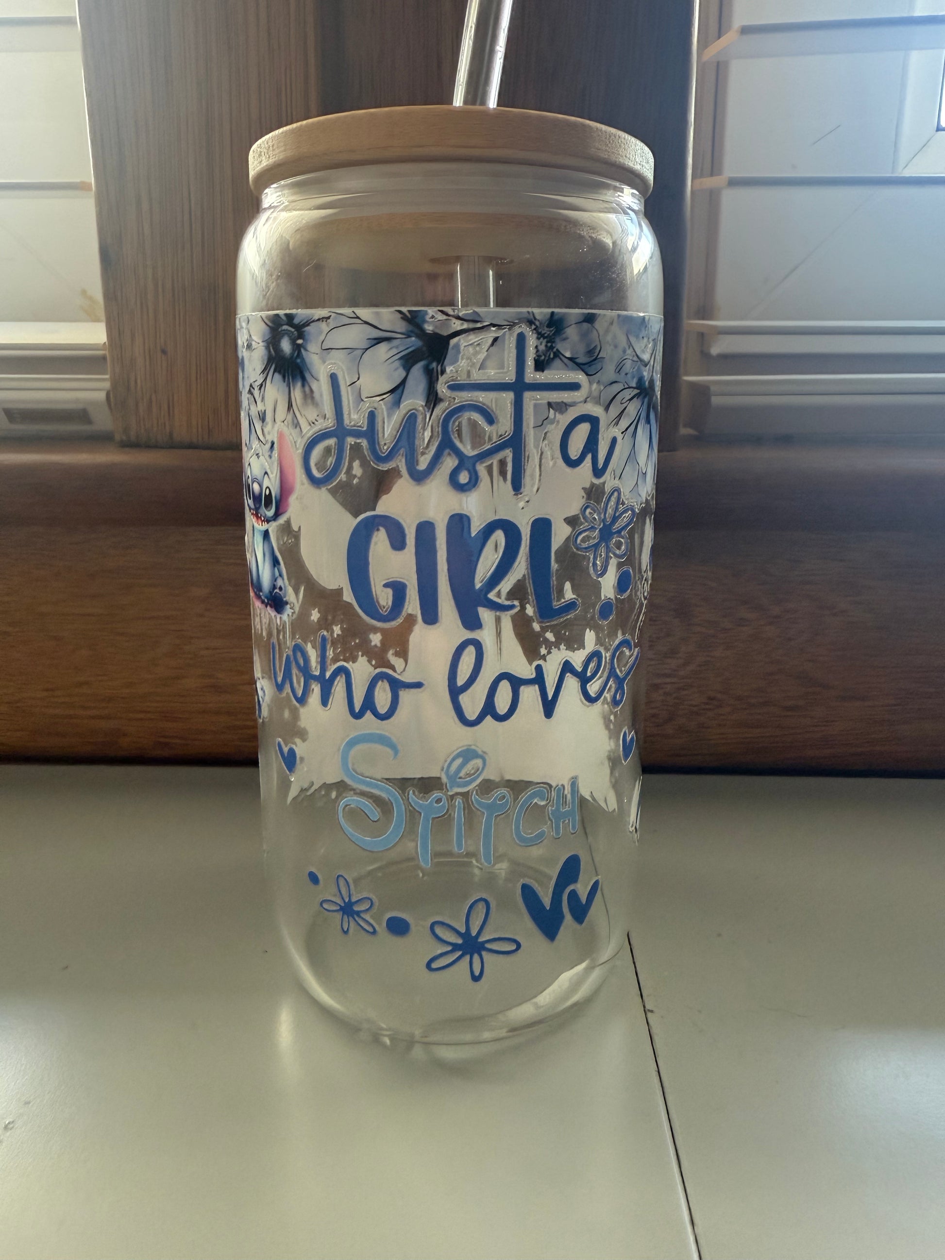 Stitch glass with custom wrap